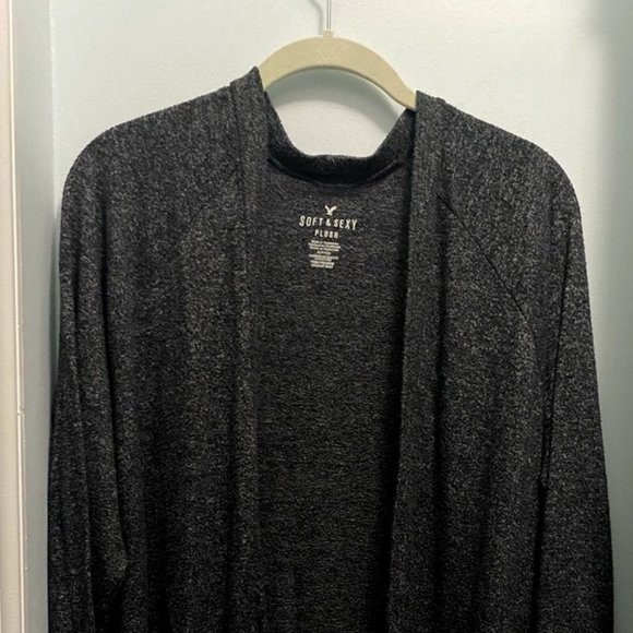 AE Soft & Sexy Plush Cardigan - Gray - Picture 1 of 5